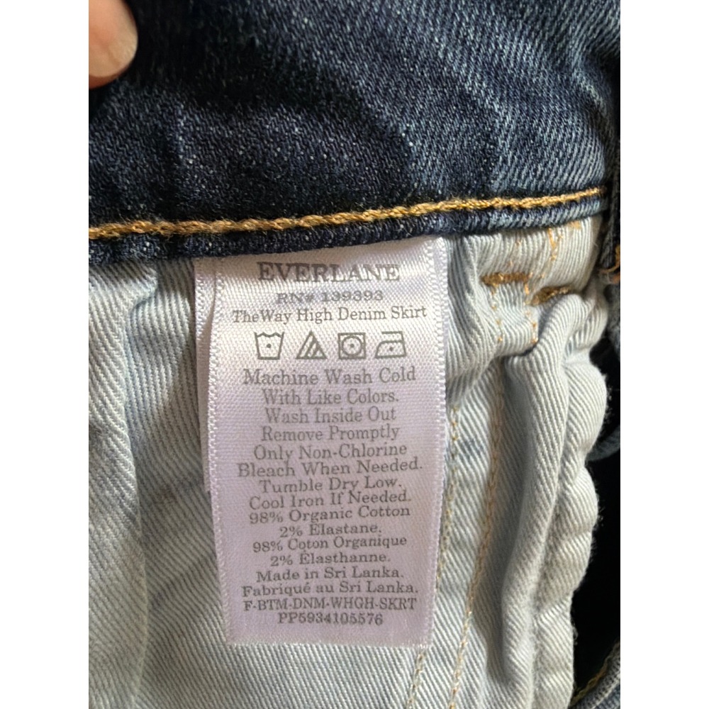 Everlane The Way High Denim Skirt Organic Cotton Blue Mini Skirt 28 High Rise - Picture 3 of 9